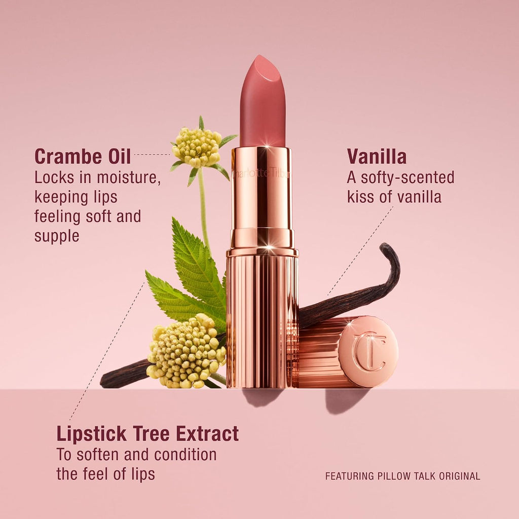 Charlotte Tilbury K.I.S.S.I.N.G Lipstick - Moisturizing & Hydrating Lipstick with Light-Diffusing Pigments for a Luminous Finish & Fuller-Looking Lips