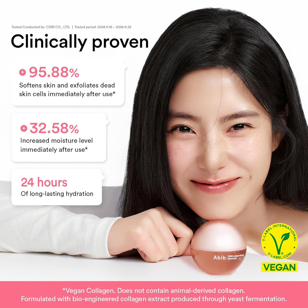 Abib PDRN Vegan Collagen Lip Mask Glazed Jelly 0.38 fl oz | Korean Lip Butter Balm Overnight Sleeping Mask Hydrating Care Moisturizer Treatment for Flakey, Dry Lips