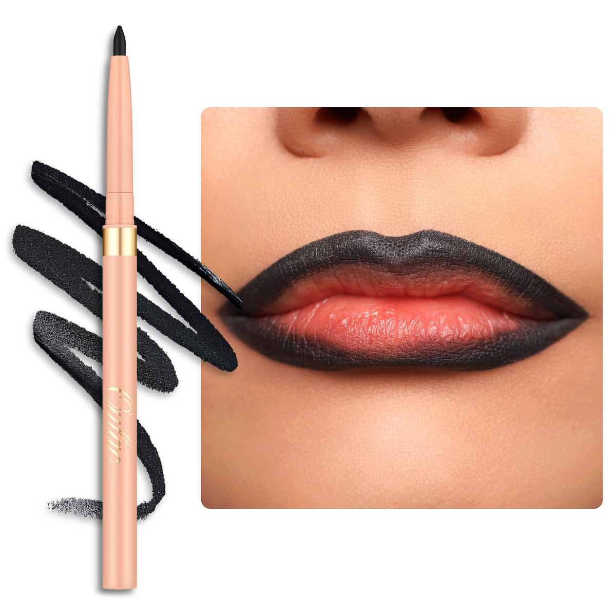 Oulac Brown Lip Liner Pencil, 2in1 Retractable Makup Crayon for Lipliner and Eyeliner, Highly Pigmented, Smooth, Long Lasting and Waterproof Formula, Vegan Beauty, 03 Teddy