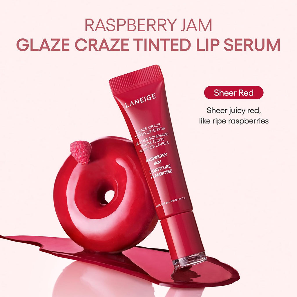 LANEIGE Glaze Craze Tinted Lip Serum: Hydrating Lip Serum for Glossy, Nourished Lips with Plumping Polypeptides