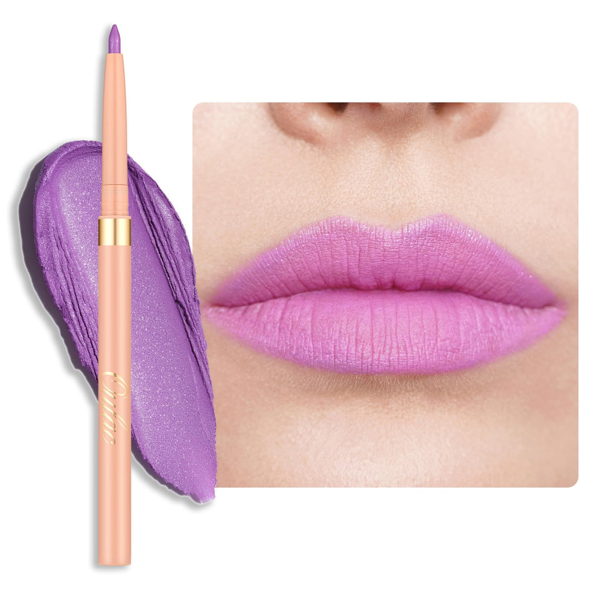 Oulac Brown Lip Liner Pencil, 2in1 Retractable Makup Crayon for Lipliner and Eyeliner, Highly Pigmented, Smooth, Long Lasting and Waterproof Formula, Vegan Beauty, 03 Teddy