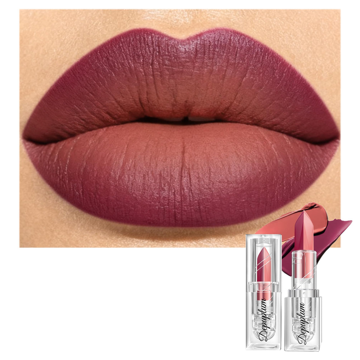 Depuplum Black Lipstick Glitter Red Lipstick Ombre Lips Dual Tone