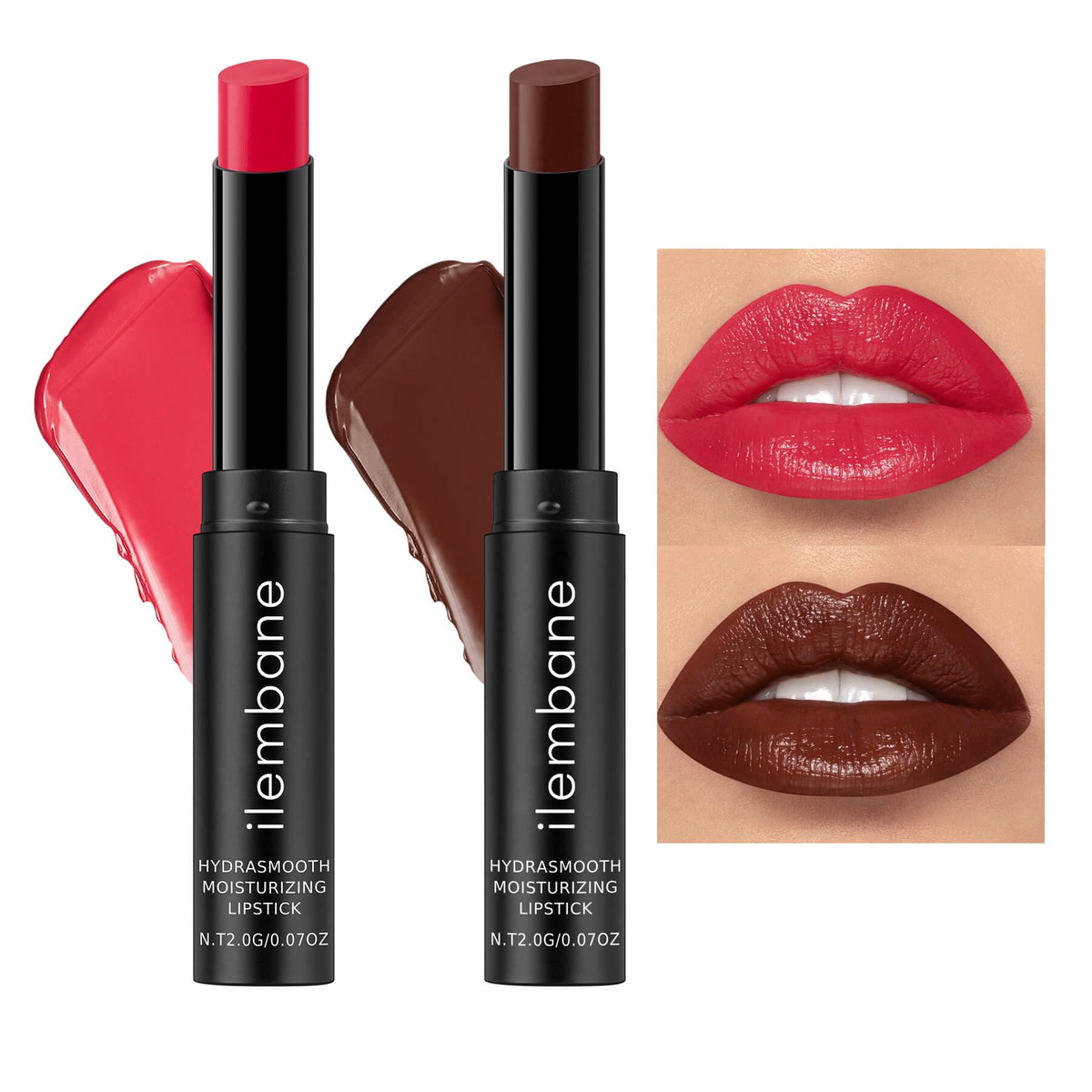 Cocoa Brown Hydrating Lipstick, Glossy Tinted Lip Balm - Cocoa