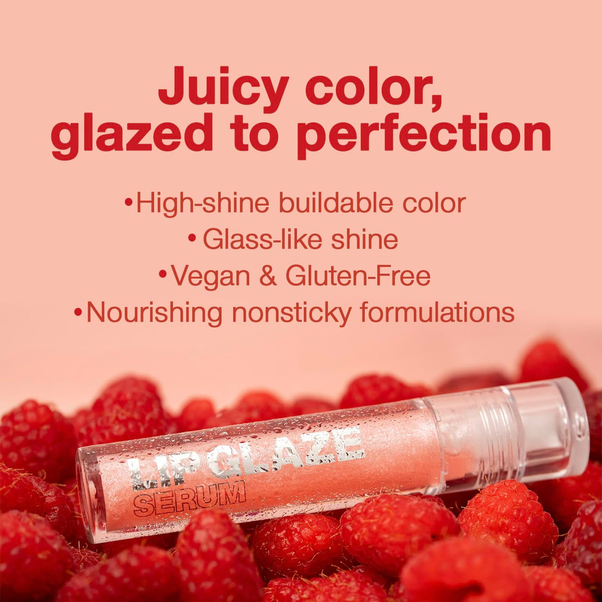 Palladio Lip Glaze Serum, Hydrating Lip Gloss with Peptides & Hyaluronic Acid for Plump, Smooth, and Nourished Lips – Vegan, High-Shine, Non-Sticky Finish (Blush Brulee)