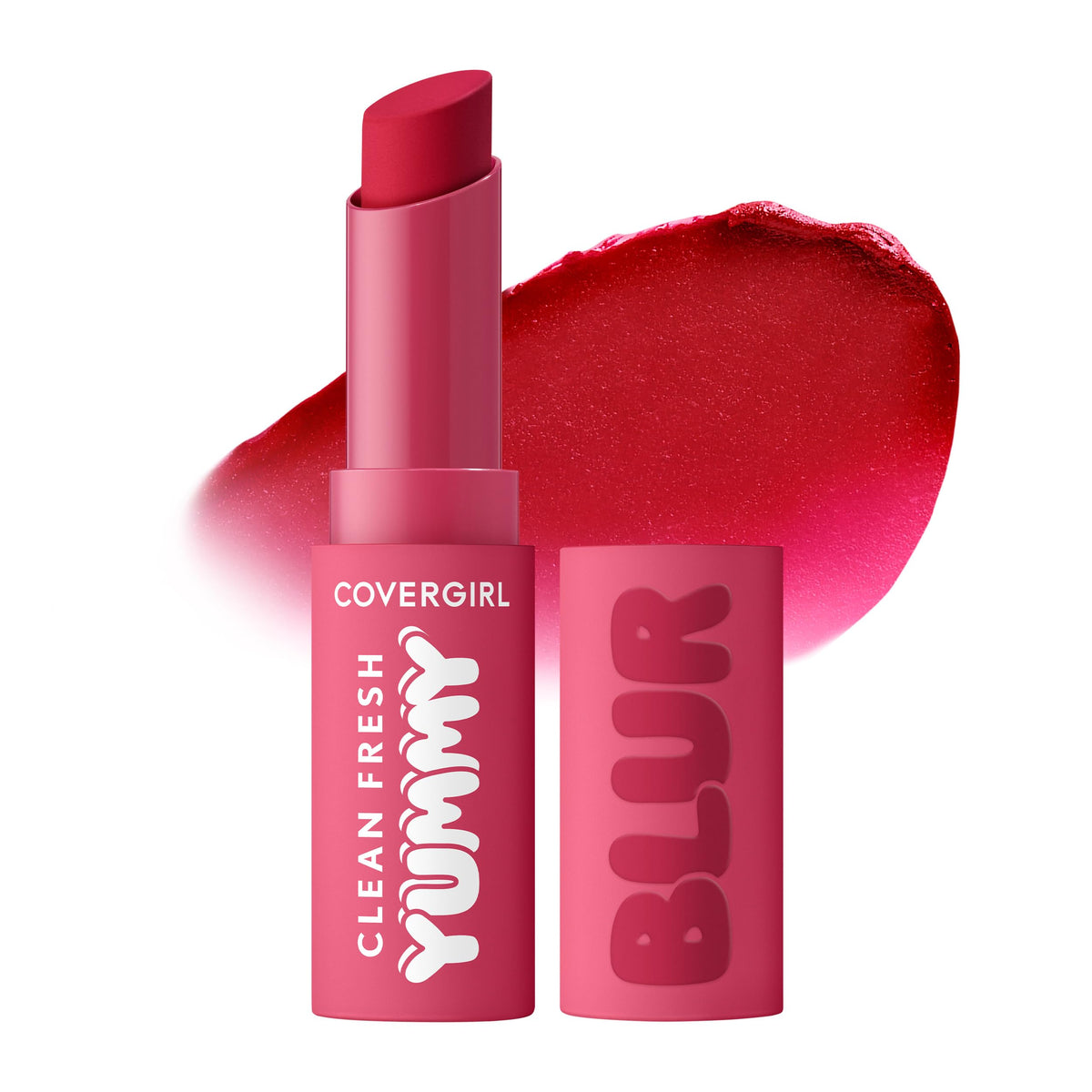 COVERGIRL Clean Fresh Yummy Blur Lipstick, Blurring Effect, Matte Lip Color, Fresh Pear Flavored, Vegan Formula - 180 Hunny Blur (Deep Plum)