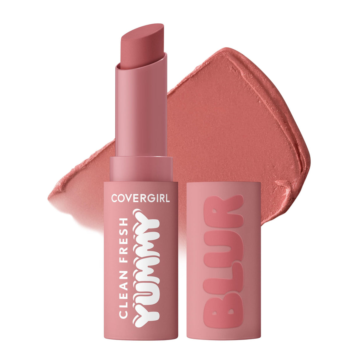 COVERGIRL Clean Fresh Yummy Blur Lipstick, Blurring Effect, Matte Lip Color, Fresh Pear Flavored, Vegan Formula - 180 Hunny Blur (Deep Plum)