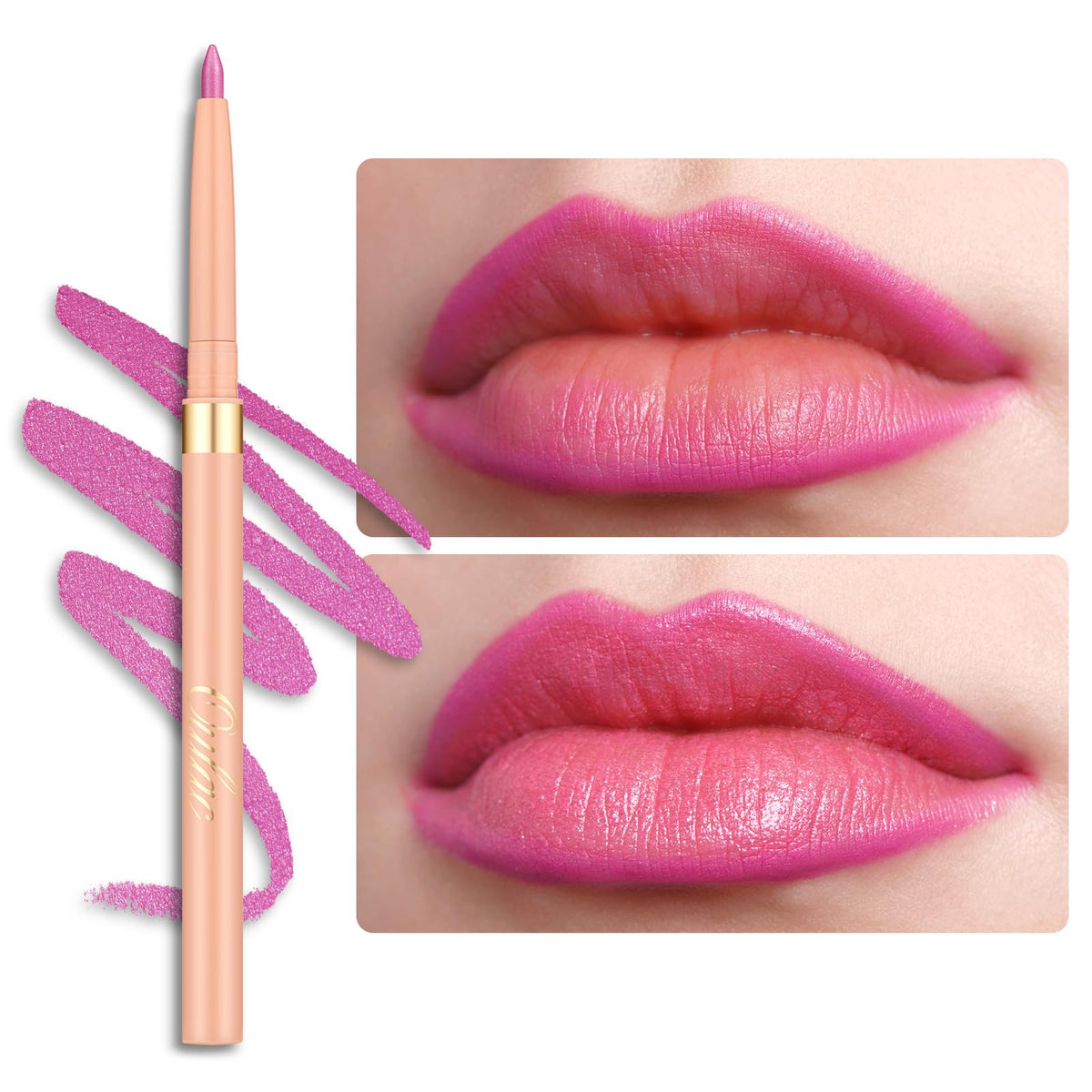 Oulac Brown Lip Liner Pencil, 2in1 Retractable Makup Crayon for Lipliner and Eyeliner, Highly Pigmented, Smooth, Long Lasting and Waterproof Formula, Vegan Beauty, 03 Teddy