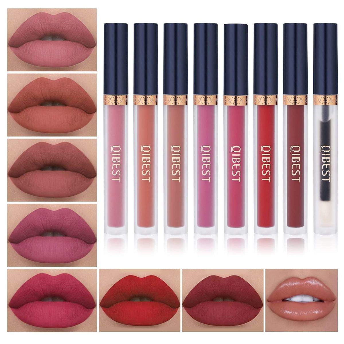 QiBest 12Pcs Creamy Lipstick Lip Liner Set, Pigmented Liner Pencils with Fine Tip for Shaping & Sculpting Lips, Matte Lipliner Lipsticvks Pack Makeup Gift Kit for Women & Girls, Long Lasting for 24hrs