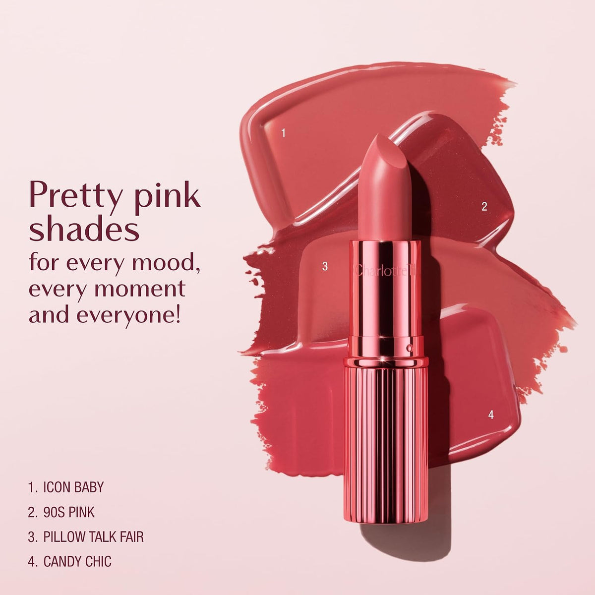 Charlotte Tilbury K.I.S.S.I.N.G Lipstick - Moisturizing & Hydrating Lipstick with Light-Diffusing Pigments for a Luminous Finish & Fuller-Looking Lips