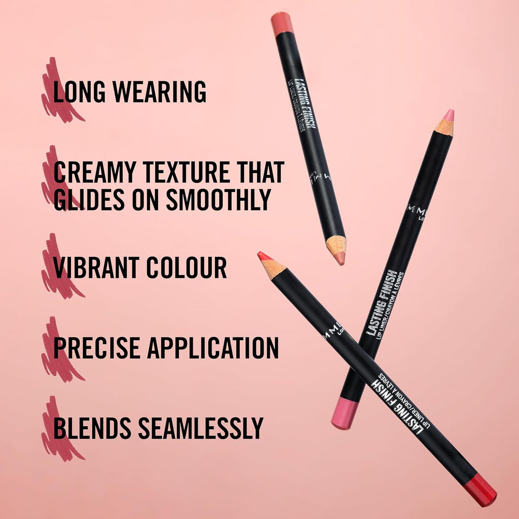 Rimmel Lasting Finish 8HR Soft Lip Liner Pencil - Vibrant, Blendable Formula to Lock Lipstick in Place for 8 Hours - 850 Underground, .04oz