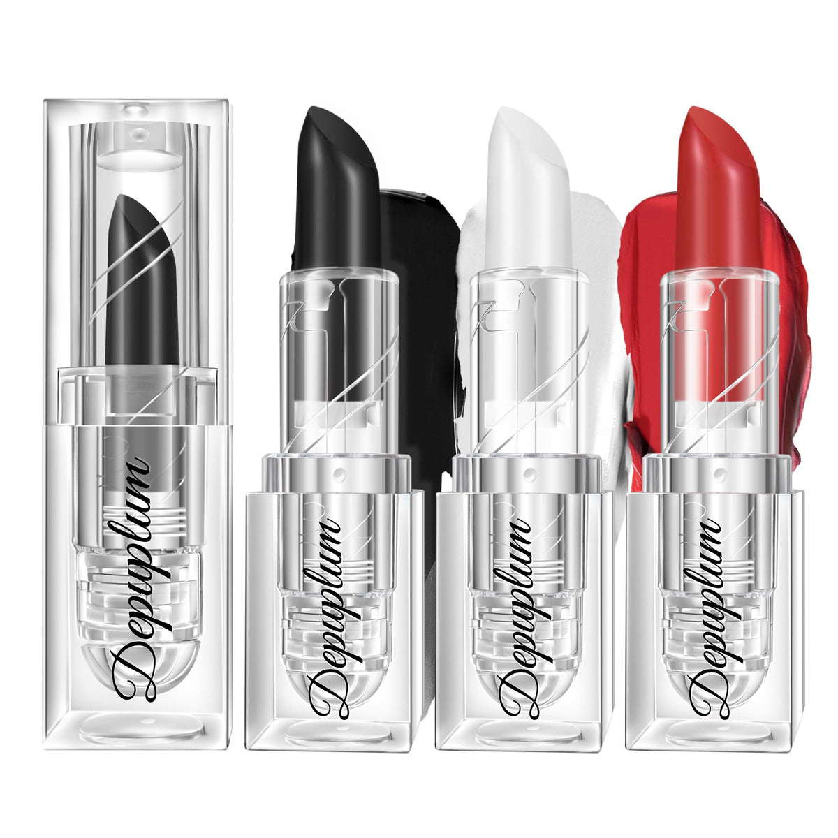 Depuplum Black Lipstick Glitter Red Lipstick Ombre Lips Dual Tone