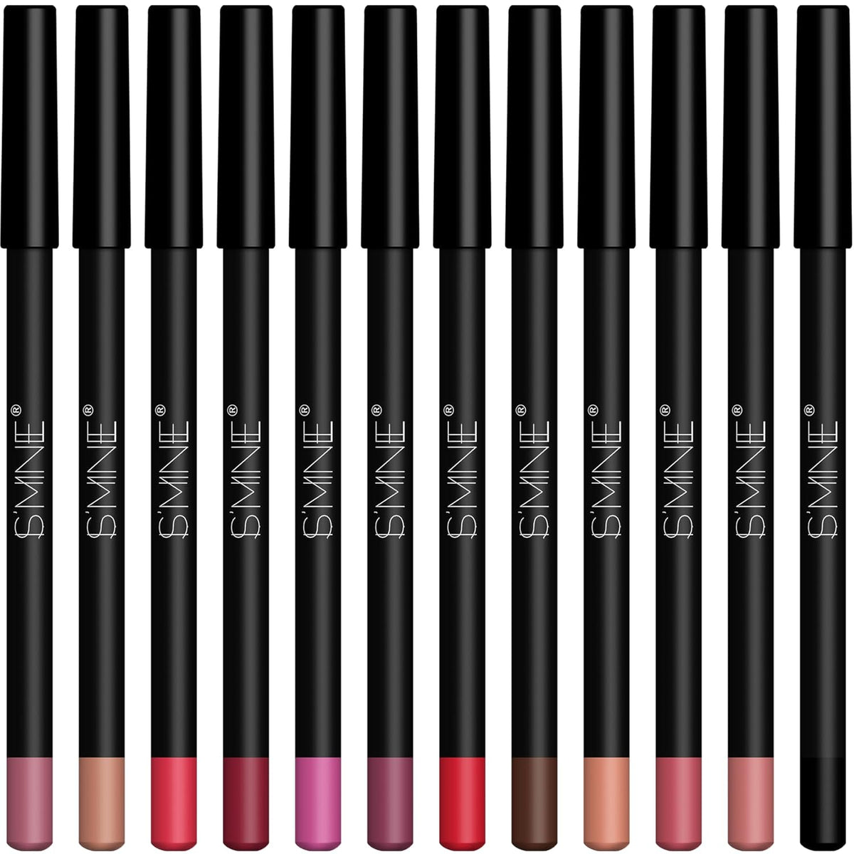 Matte Lip Liner Pencil Set, 12 Assorted Colors, Color Set -1