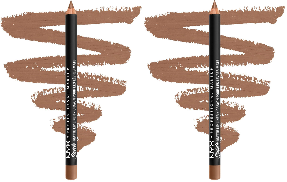 NYX PROFESSIONAL MAKEUP Suede Matte Lip Liner, Velvety-Smooth, Long-Lasting Formula For A Defined Lip Makeup Look - Cold Brew (Brown)