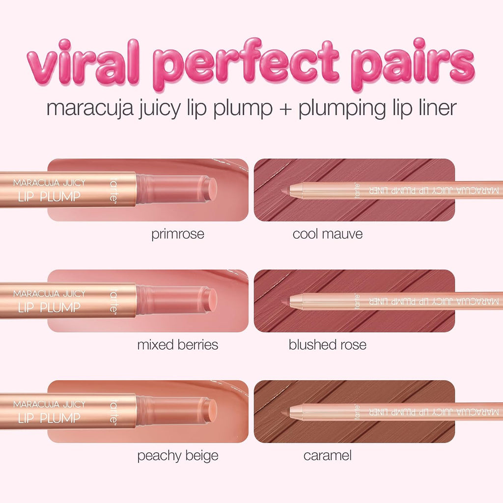 tarte maracuja juicy lip plump – Hydrating & Volumizing Lip Plumper Gloss Balm with Nourishing Hyaluronic Acid & Vitamin E, Plumps & Moisturizes, Vegan & Cruelty-Free
