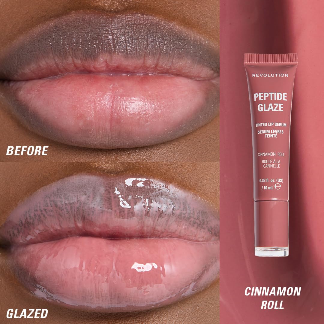 Revolution Peptide Glaze Tinted Lip Serum, Cinnamon Roll