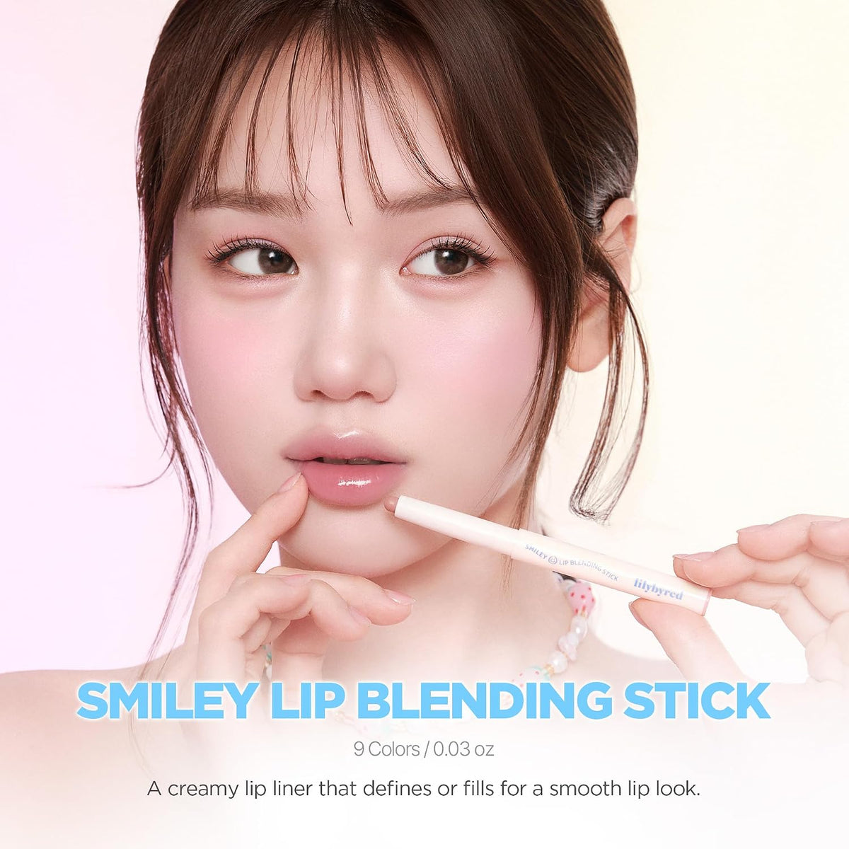 lilybyred Smiley Lip Blending Stick | Korean 3-in-1 Lip Liner, Natural Lip Contour & Definition, Velvety Matte Finish, Soft Blur Effect, Smooth Glide, Easy to Blend, 0.028 oz (03 Be Happy with me)