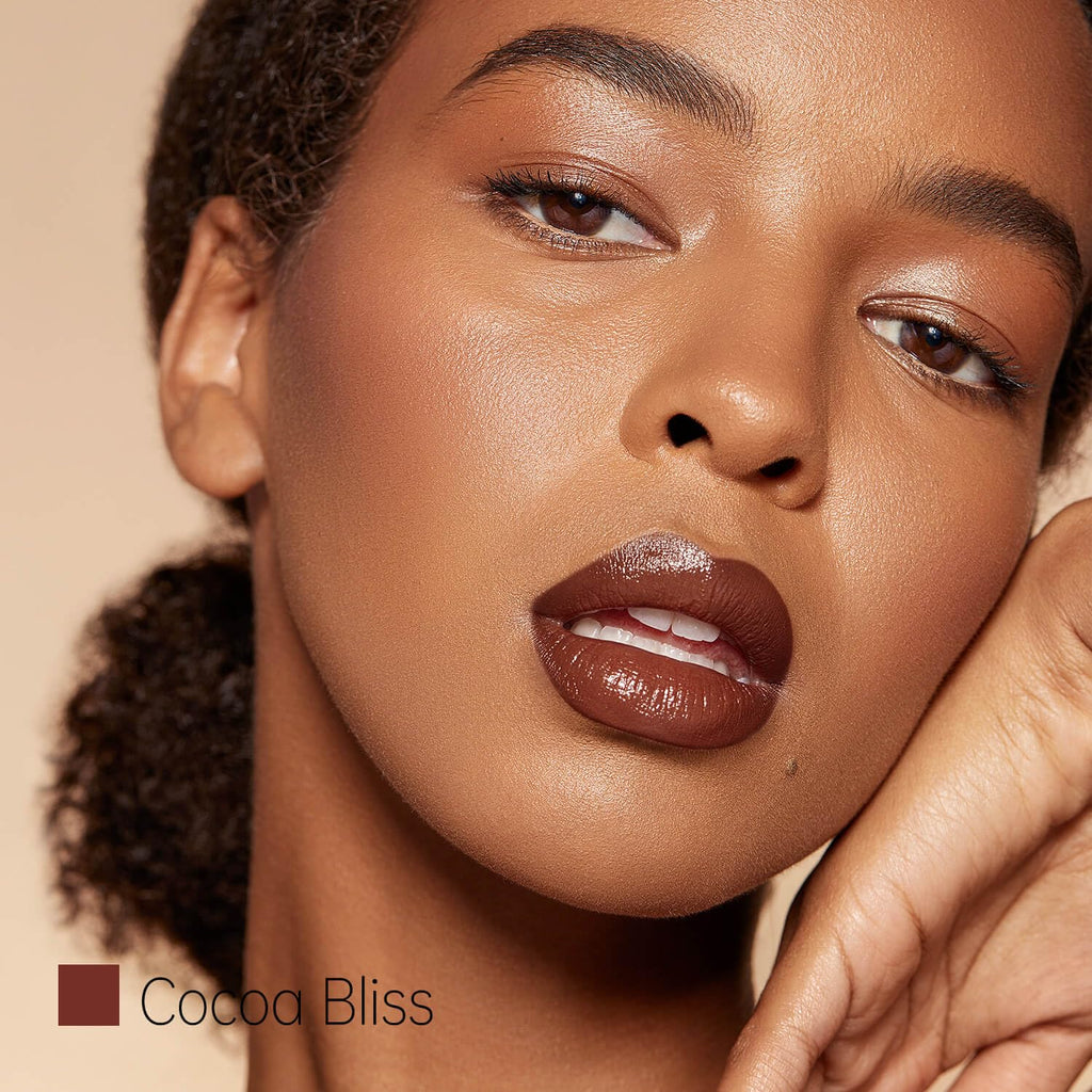Cocoa Brown Hydrating Lipstick, Glossy Tinted Lip Balm - Cocoa