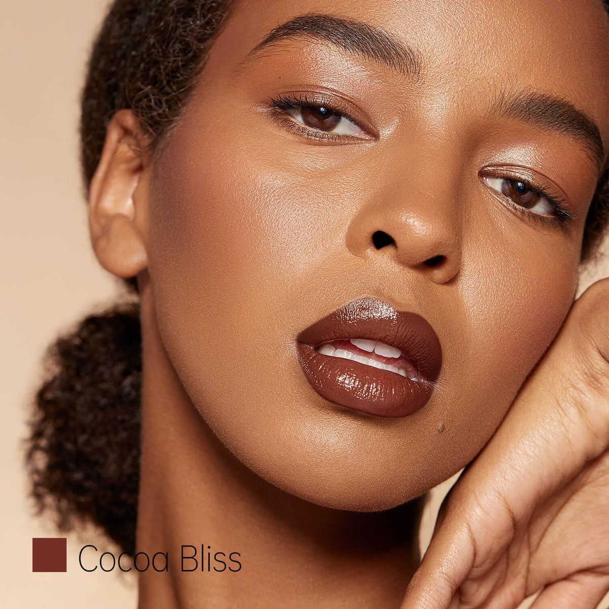 Cocoa Brown Hydrating Lipstick, Glossy Tinted Lip Balm - Cocoa