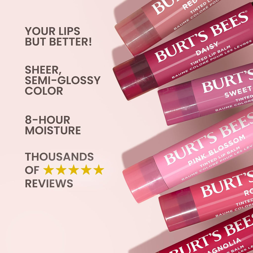 Burt's Bees Lip Tint Balm, Fiery Red Dahlia, 0.15 oz., 2 Tubes