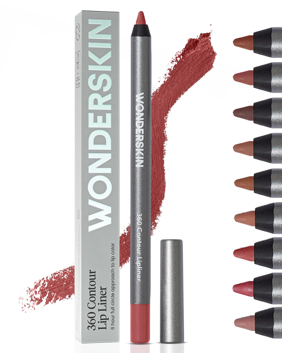Wonderskin Lipliner Pencil - 360 Contour Lipliner, Longwear, Waterproof