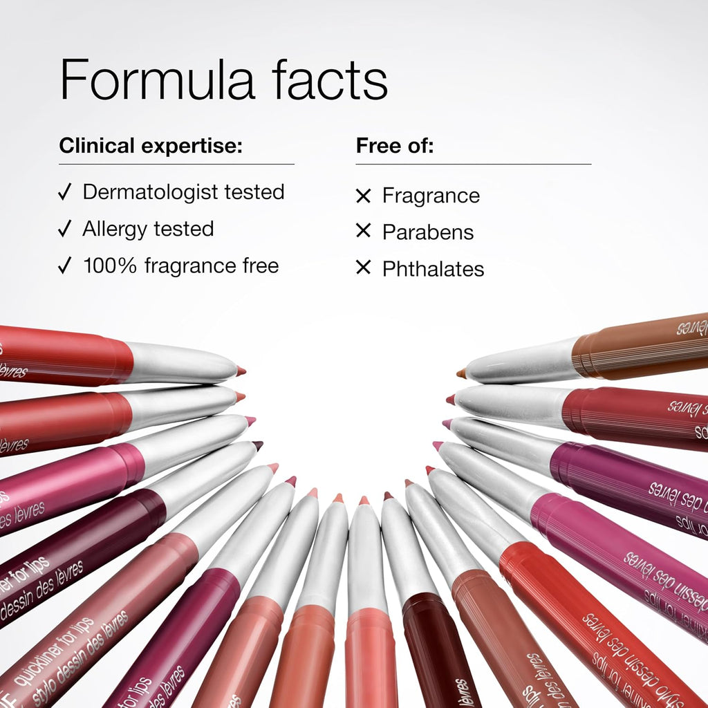 Clinique Long Lasting Quickliner Lip Liner | Non-Drying + No Sharpening | Available in 19 Shades | Now In Black Honey, Pink & Nude Honey