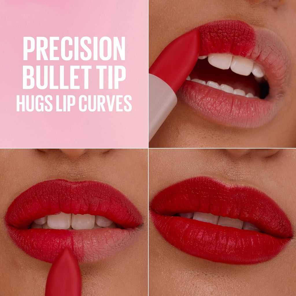 MAYBELLINE Serum Lipstick, Hydrating Lip Makeup with 8HRs of Lip Plumping Moisture with Hyaluronic Acid + Oil Blend, Wild Card (Midtone Red Matte)