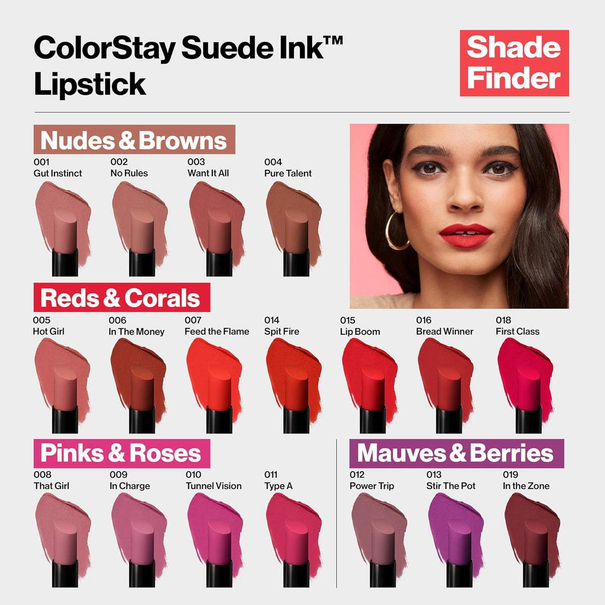 Revlon ColorStay Suede Ink Lipstick, 009 In Charge, 0.09 oz