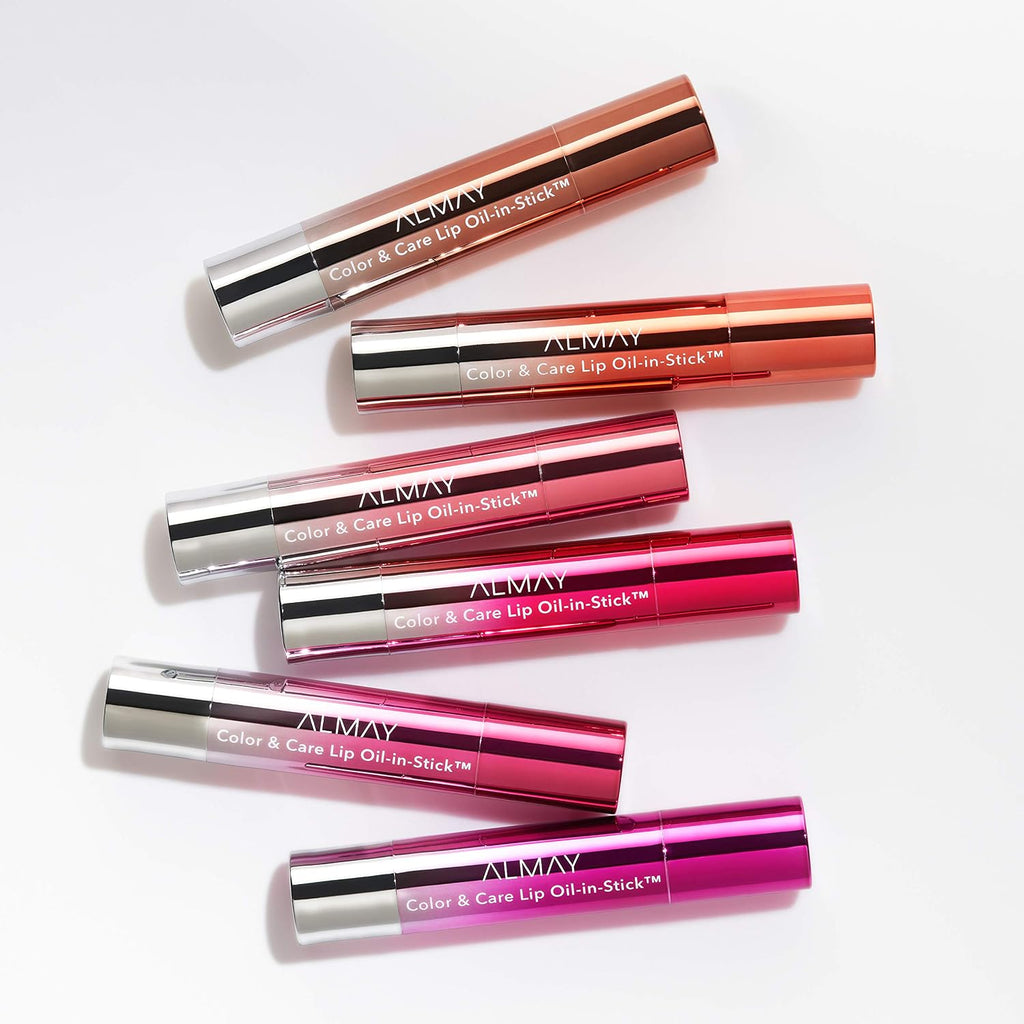 Almay Color & Care Lip Oil in Stick, 120 Rosy Glaze, 0.09 oz