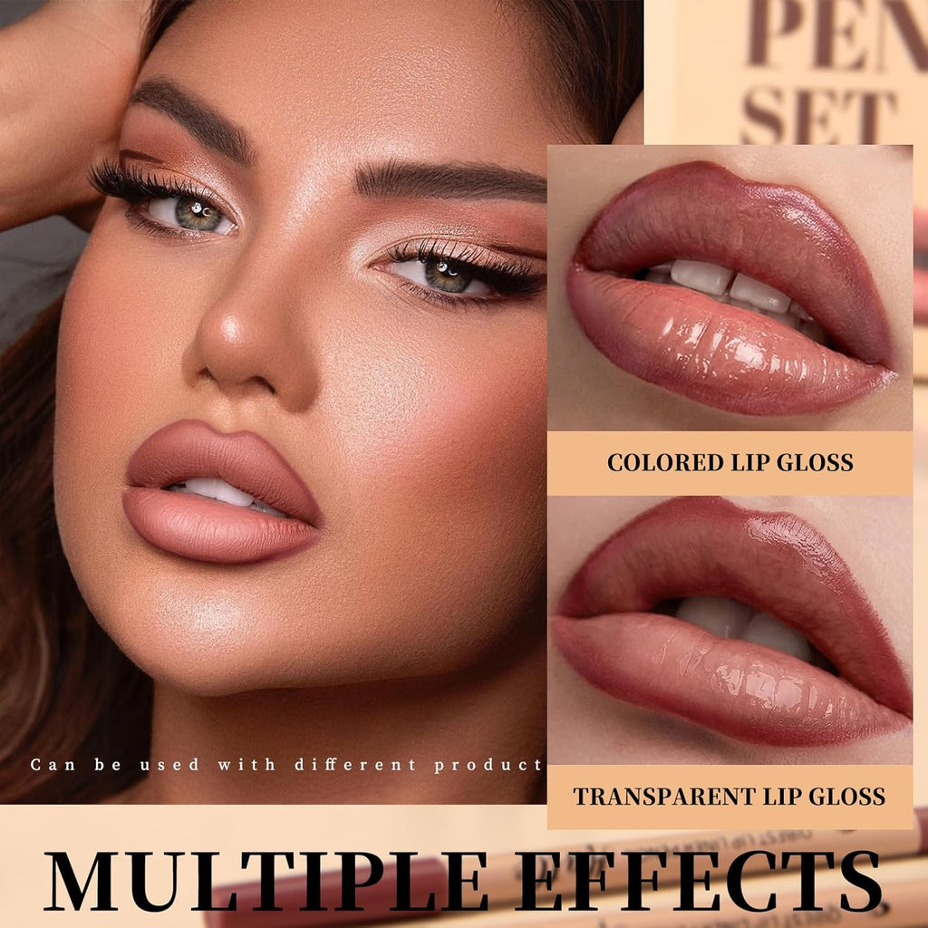 QiBest 12Pcs Creamy Lipstick Lip Liner Set, Pigmented Liner Pencils with Fine Tip for Shaping & Sculpting Lips, Matte Lipliner Lipsticvks Pack Makeup Gift Kit for Women & Girls, Long Lasting for 24hrs
