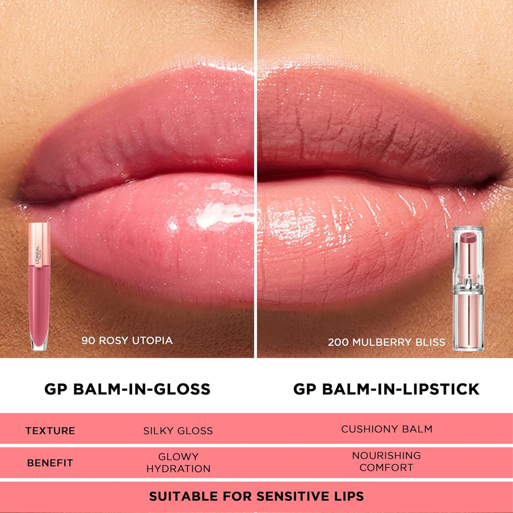 L'Oreal Paris Glow Paradise Hydrating Balm-in-Lipstick with Pomegranate Extract, Ecstatic Mulberry, 0.1 Oz