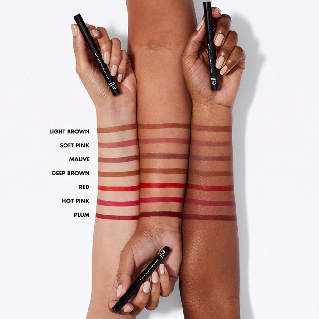 e.l.f. Love Triangle Lip Filler Liner, 2-in-1 Lipliner Pencil For Sculpting & Filling, Long-Lasting Intense Color, Vegan & Cruelty-Free, Mauve