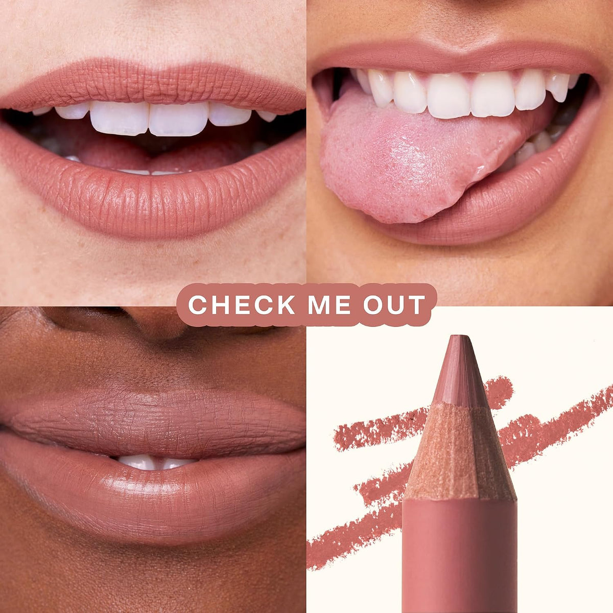 Tower 28 OneLiner - Multi-Use Creamy Lip Liner, Eyeliner & Face Makeup Pencil for Sensitive Skin - Hydrating, Vegan Formula with Shea Butter - Matte, Long-Lasting Finish - Warm Rose (1 Count)