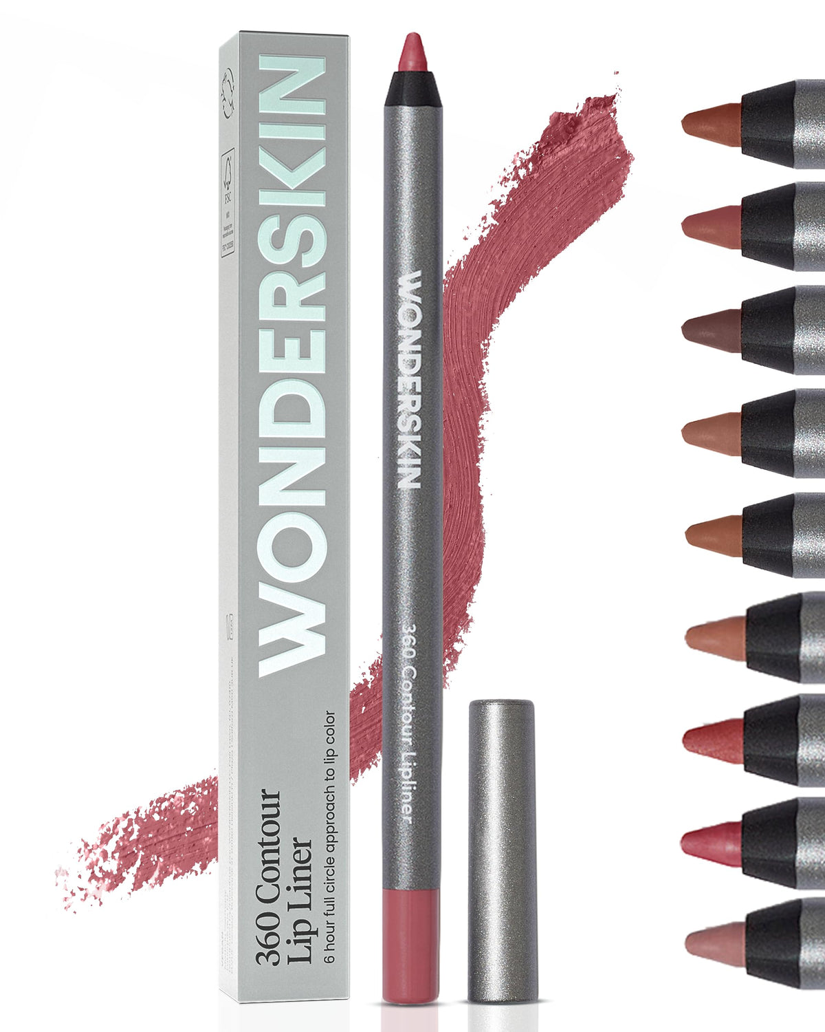 Wonderskin Lipliner Pencil - 360 Contour Lipliner, Longwear, Waterproof