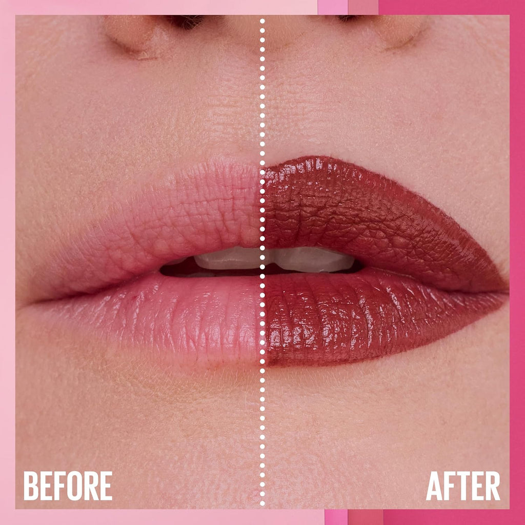 MAYBELLINE Serum Lipstick, Hydrating Lip Makeup with 8HRs of Lip Plumping Moisture with Hyaluronic Acid + Oil Blend, Upstate (Light Cool Brown Satin)