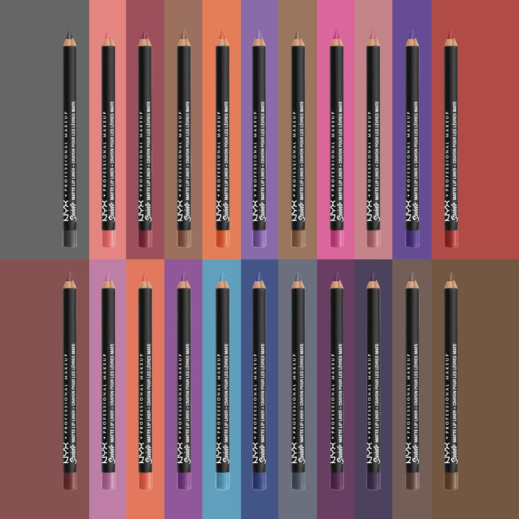 NYX PROFESSIONAL MAKEUP Suede Matte Lip Liner, Velvety-Smooth, Long-Lasting Formula For A Defined Lip Makeup Look - Cold Brew (Brown)