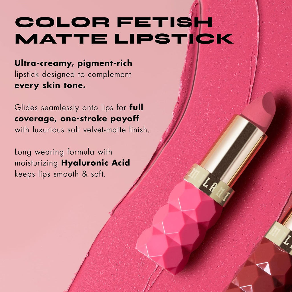 Milani Color Fetish Matte Lipstick for Women Long Lasting Lip Color - Peony