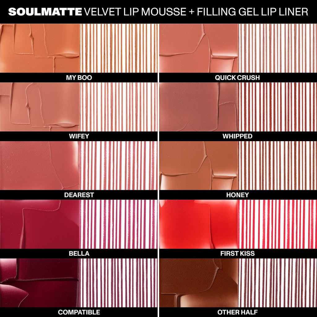 MORPHE Soulmatte Gel Lip Liner - Creamy Lip Pencil with a Matte Formula - Precision Contour Pencil with Sweet Almond & Tea Seed Oil for Long-Lasting Definition - Other Half (0.007 oz)