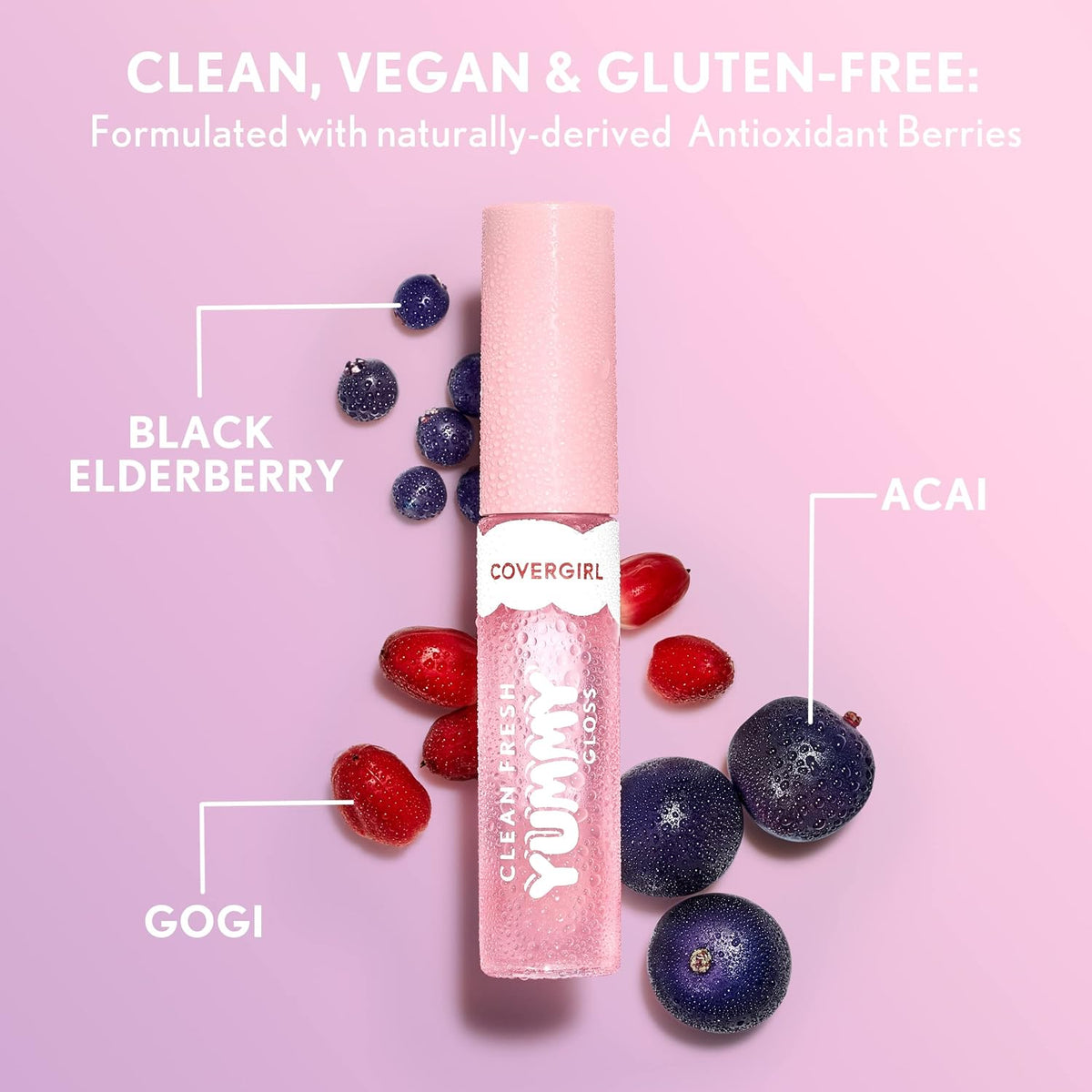 COVERGIRL Clean Fresh Yummy Lip Gloss, Sheer, Natural Scents, Vegan Formula - 500 Havana Good Time, 0.33 fl oz