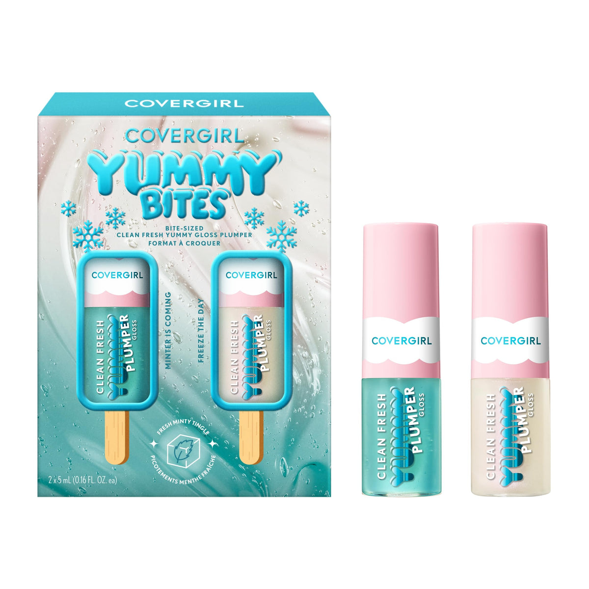 COVERGIRL Clean Fresh Yummy Lip Gloss, Sheer, Natural Scents, Vegan Formula - 100 Let's Get Fizzical, 0.33 fl oz