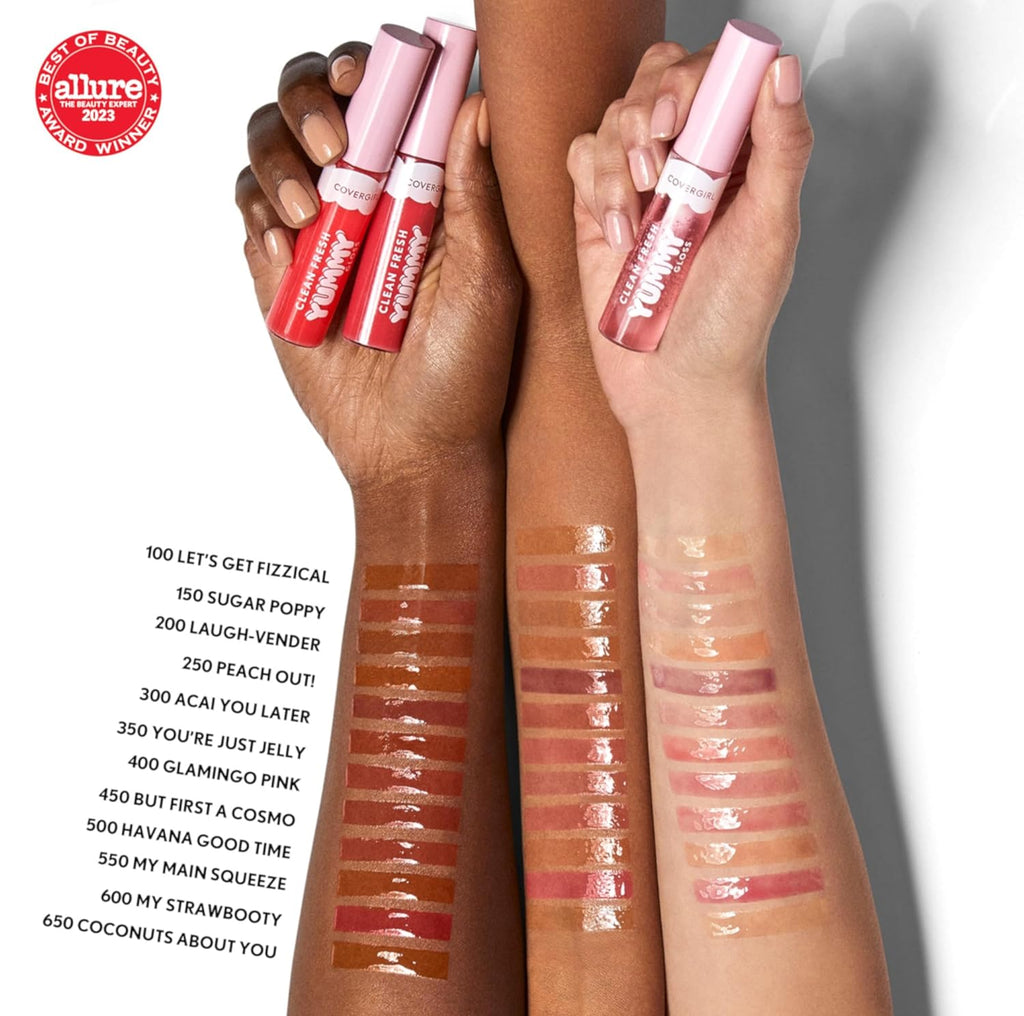 COVERGIRL Clean Fresh Yummy Lip Gloss, Sheer, Natural Scents, Vegan Formula - 500 Havana Good Time, 0.33 fl oz