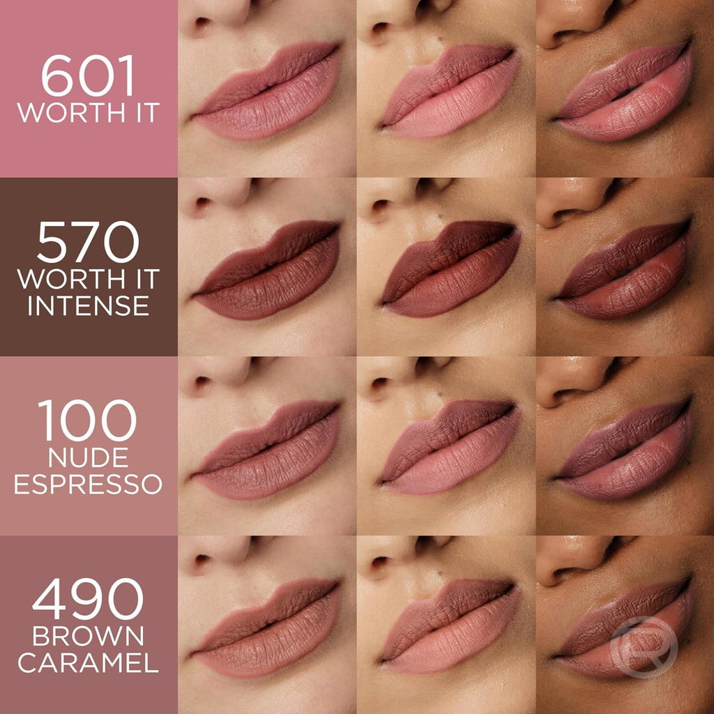 L'Oreal Paris Blurfiller Lip Liner, Lightweight, Buildable, and Sculpting Lip Pencil, Line, Define, and Contour for Fuller-Looking Lips, Brown Caramel, 0.21 oz