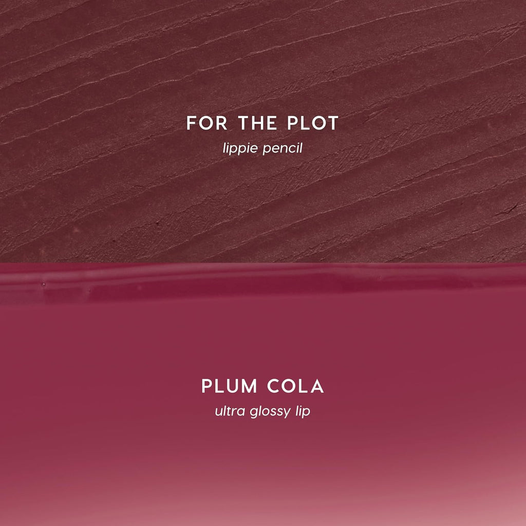 ColourPop Plum Glaze Lip Kit - High-Pigment, Long-Lasting & Sharpenable Lip Liner and Lip Gloss with High-Impact Color - Includes Shades For the Plot & Plum Cola (2 Count)