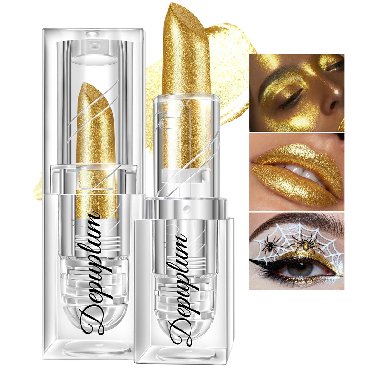 Depuplum Black Lipstick Glitter Red Lipstick Ombre Lips Dual Tone