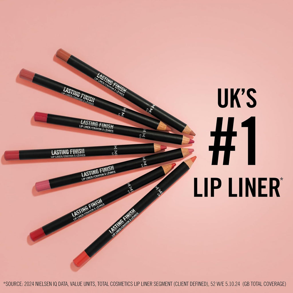 Rimmel Lasting Finish 8HR Soft Lip Liner Pencil - Vibrant, Blendable Formula to Lock Lipstick in Place for 8 Hours - 850 Underground, .04oz