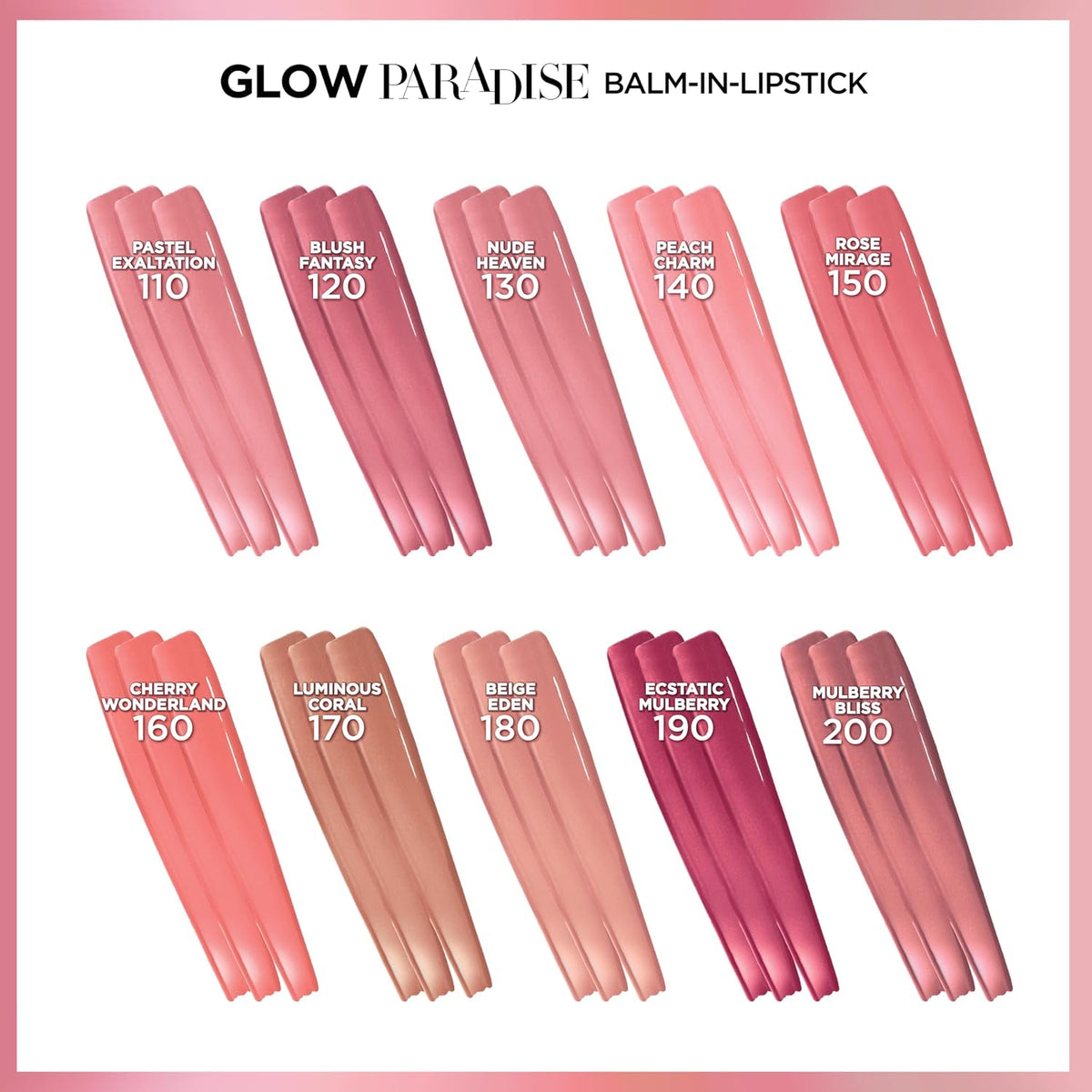 L'Oreal Paris Glow Paradise Hydrating Balm-in-Lipstick with Pomegranate Extract, Ecstatic Mulberry, 0.1 Oz