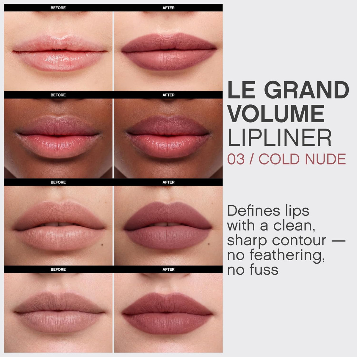 Vivienne Sabó Gel Lipliner Le Grand Volume Sharpenable, Long-Lasting Smudge-Proof Lip Liner & All-Over Lip Color, Creamy Precision Formula, Comfortable Wear, 03 Cold nude