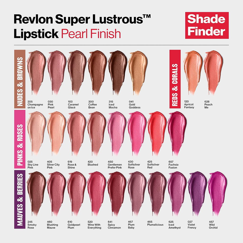 Revlon Super Lustrous Lipstick, Creamy Formula For Soft, Fuller-Looking Lips, Moisturized Feel, 205 Champagne On Ice, 0.15 oz