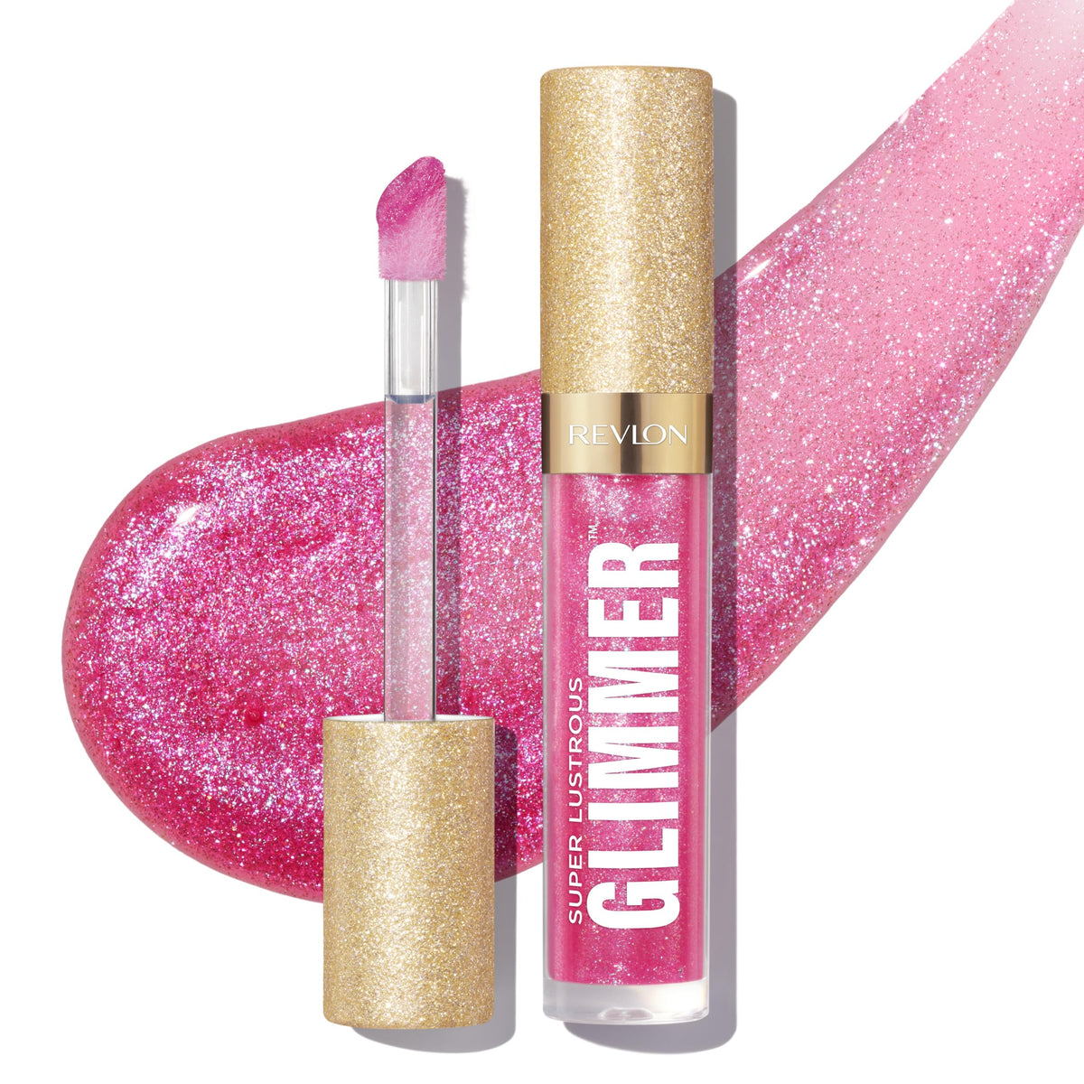 REVLON Super Lustrous Glimmer Gloss, 001 Diamond Drama, 0.13 fl oz