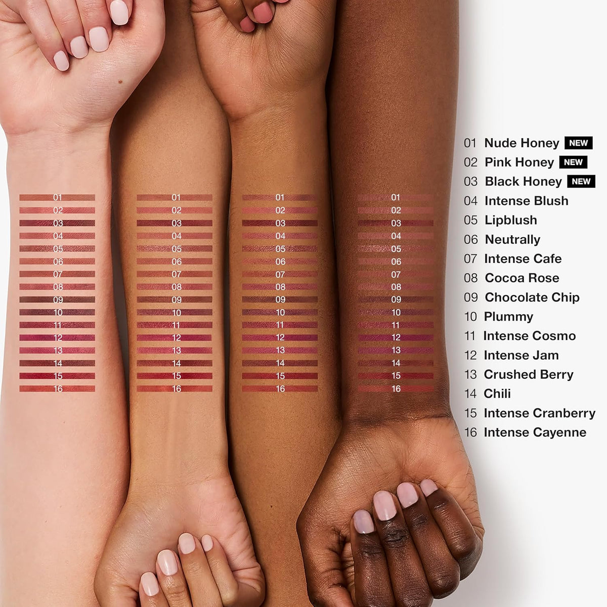 Clinique Long Lasting Quickliner Lip Liner | Non-Drying + No Sharpening | Available in 19 Shades | Now In Black Honey, Pink & Nude Honey