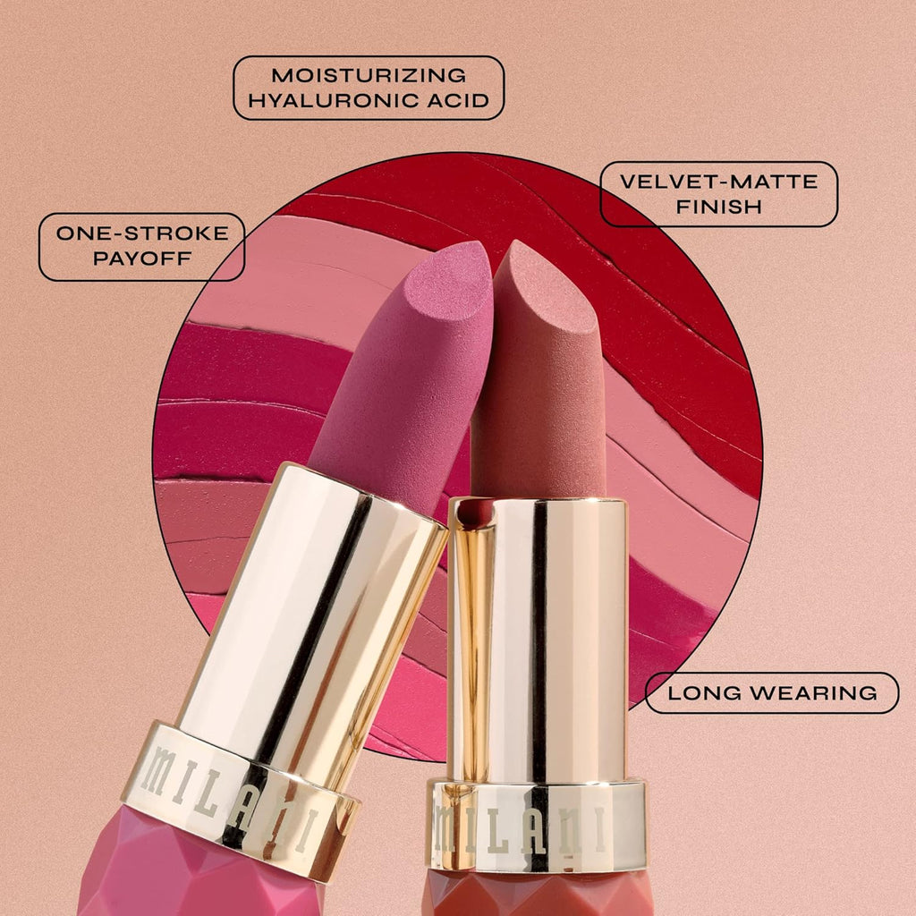 Milani Color Fetish Matte Lipstick for Women Long Lasting Lip Color - Peony